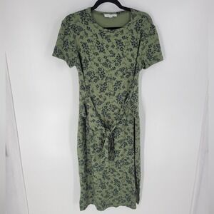 Amour Vert Green Black Floral Colombe Reverie Knit Dress L